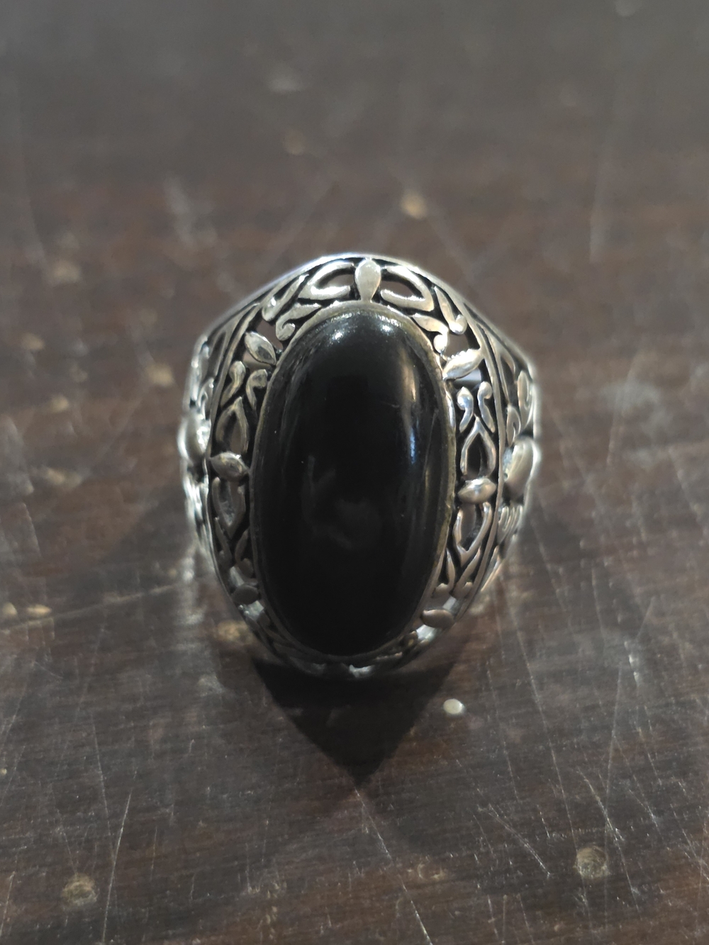 Sterling Silver Women’s Black Onyx Statement Ring